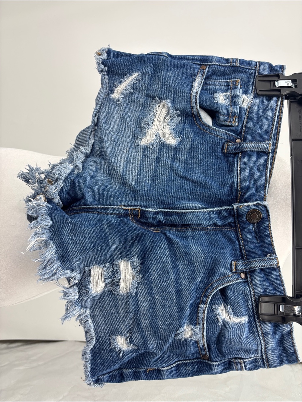 PacSun Distressed Dark Blue Denim Jean Shorts